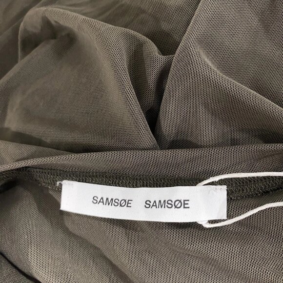 NEW SAMSOE SAMSOE Women’s Saandreas Mesh Long Sleeve Dress Turkish Coffee Size S - Picture 2 of 14